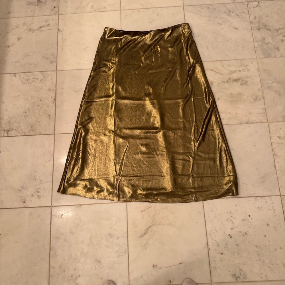 J. Crew Gwyneth Gold Lame Skirt - Picture 3 of 3